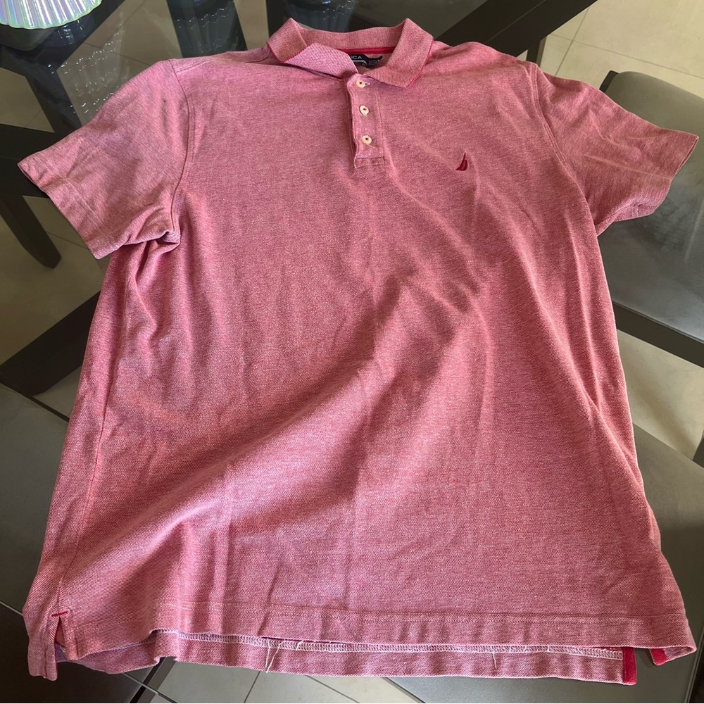 Nautica Men's Pique Polo in Heathered Red